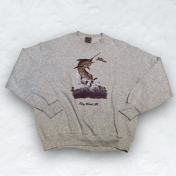 ONEITA Key West Florida Crewneck Sweater - Picture 1 of 4